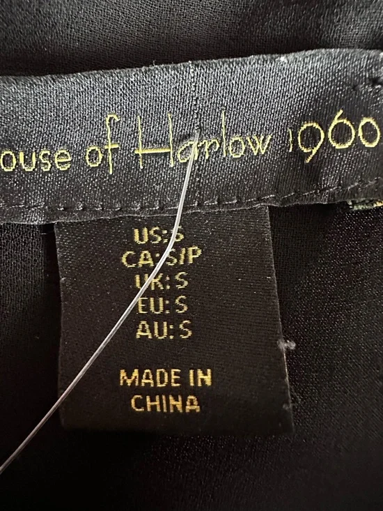 House of Harlow 1960 Black One Shoulder Pleated Evening Maxi Dress Size S - Picture 10 of 14